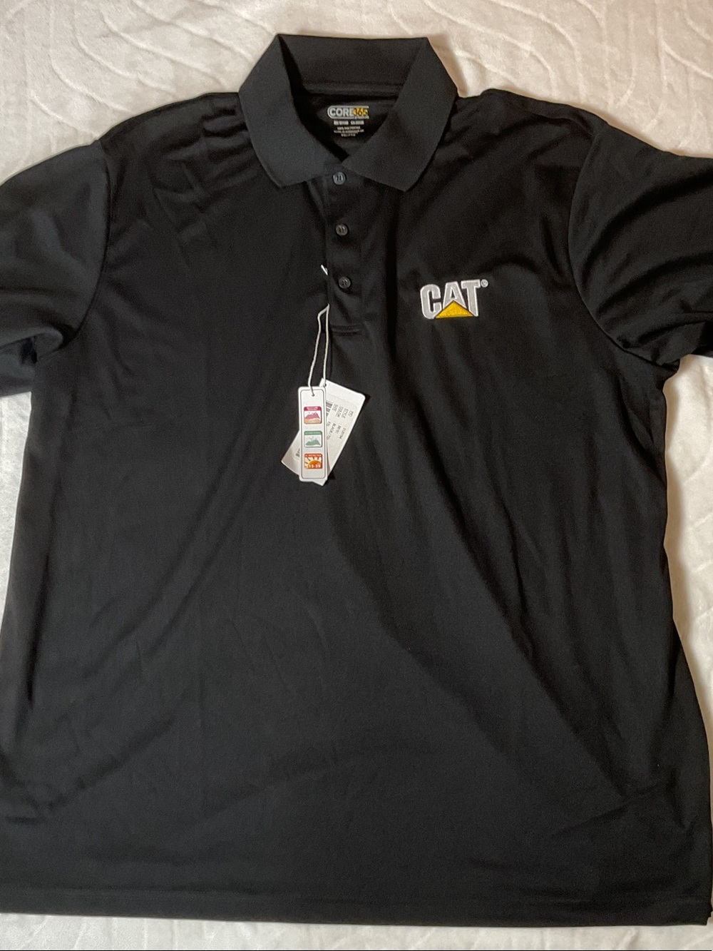 CORE365 Black Polo Shirt with cat logo